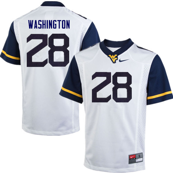 Men #28 Keith Washington West Virginia Mountaineers College Football Jerseys Sale-White - Click Image to Close